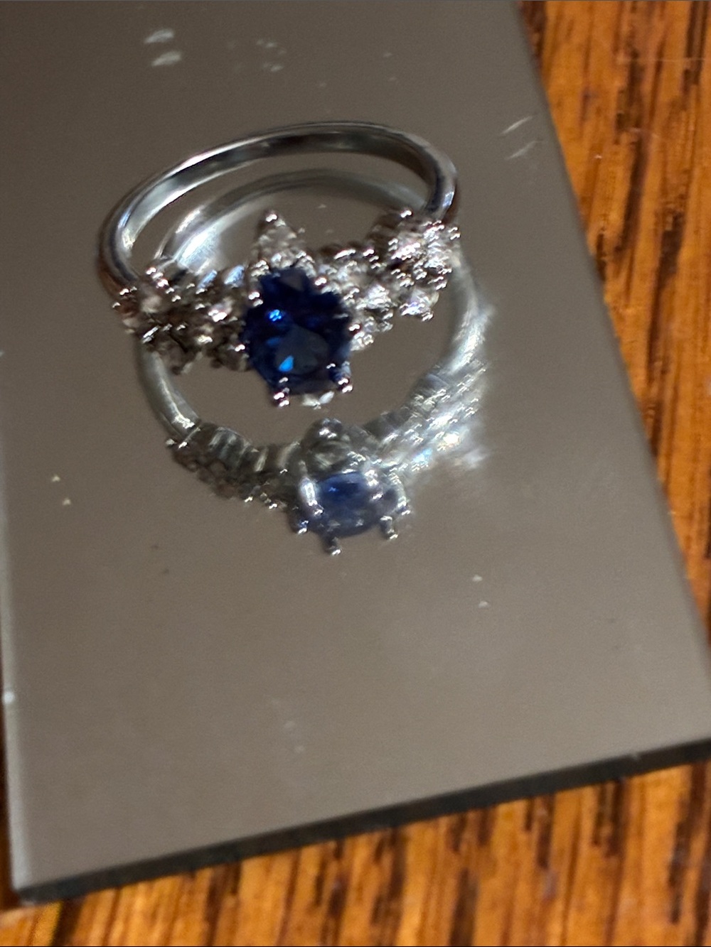 Blue Sapphire Halo Ring - Classic Women's Jewelry